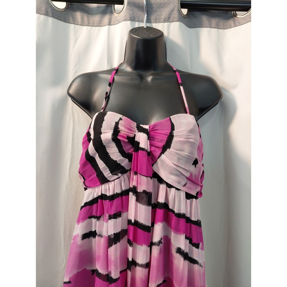 90s Y2k Express Feminine‎ Babydoll Silk Mini dress Sz 8 Flowy Sheer  Fairycore - Picture 2 of 13